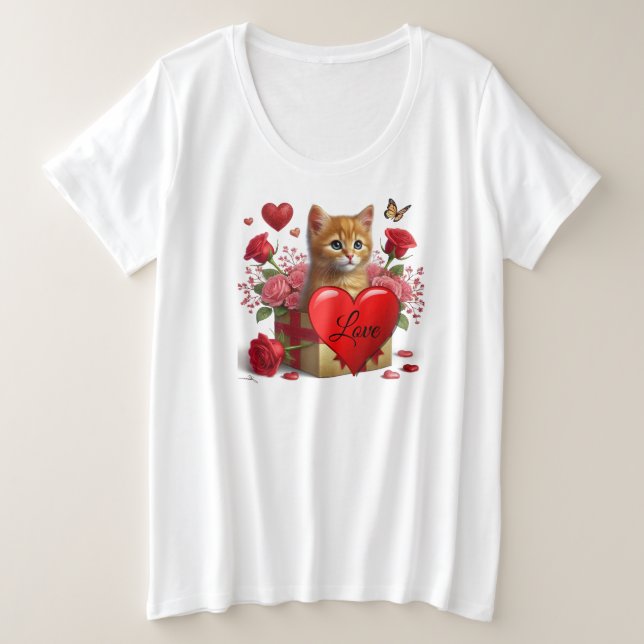 Día de San Valentín Gato Pelirrojo  Amantes de los (Anverso del diseño)
