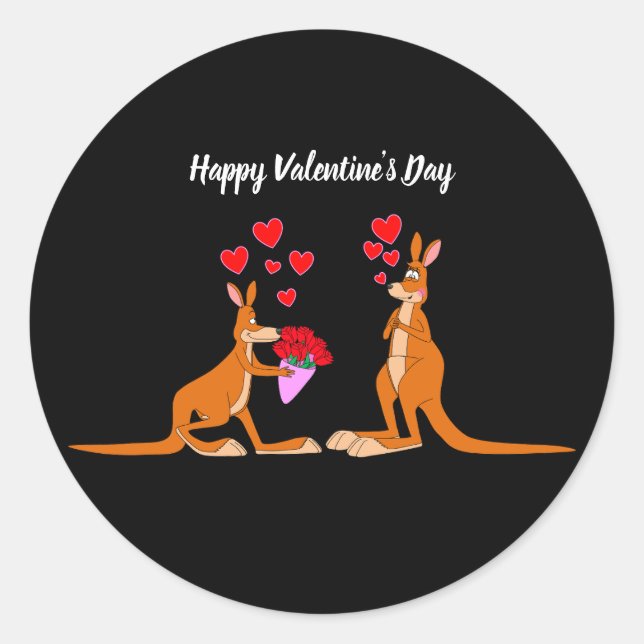 Día de San Valentín Kangaroos pegatina (Anverso)