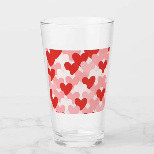 Día de San Valentín patrón de corazón rojo/rosa/bl (Anverso)