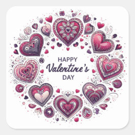 Día de San Valentín Pegatina cuadrado