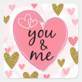 Día de San Valentín Pegatina cuadrado