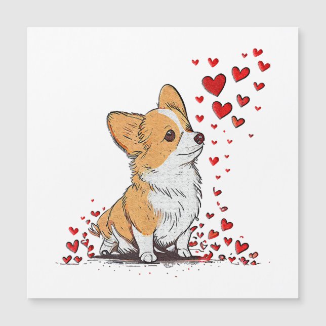 Día de San Valentín Perro Lindo Corgi Día de San V (Anverso)