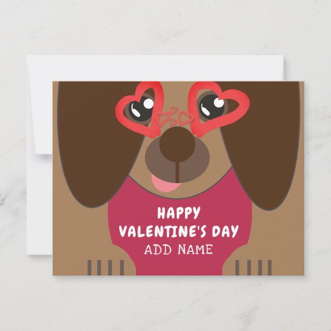 Día de San Valentín personalizado de perro lindo (Anverso)
