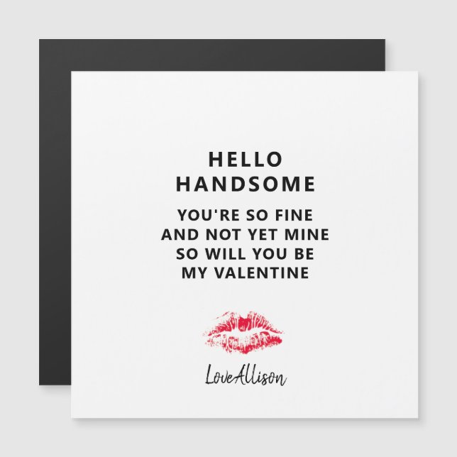 Día de San Valentín Poema de Novio en el imán pers (Anverso/Reverso)