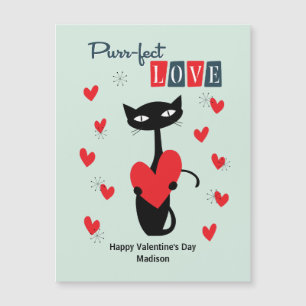 Día de San Valentín Retro Mid Century Cat
