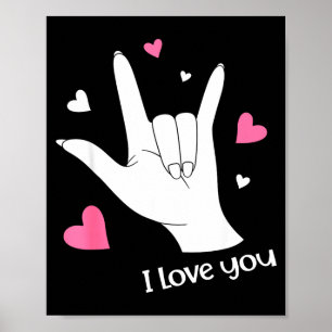 Día de San Valentín Te Amo Señal de Mano Lenguaje