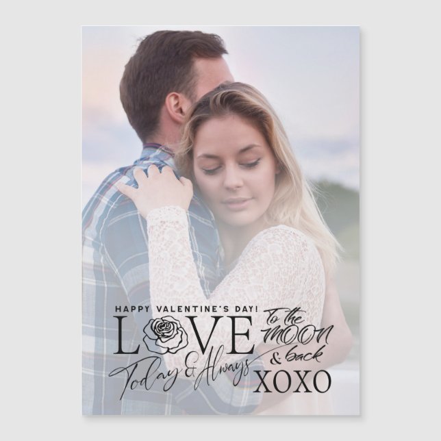 Día de San Valentín Tipografía Foto Personalizada  (Anverso)