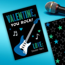 Día de San Valentín Tú Rocks Guitarra Azul Niños