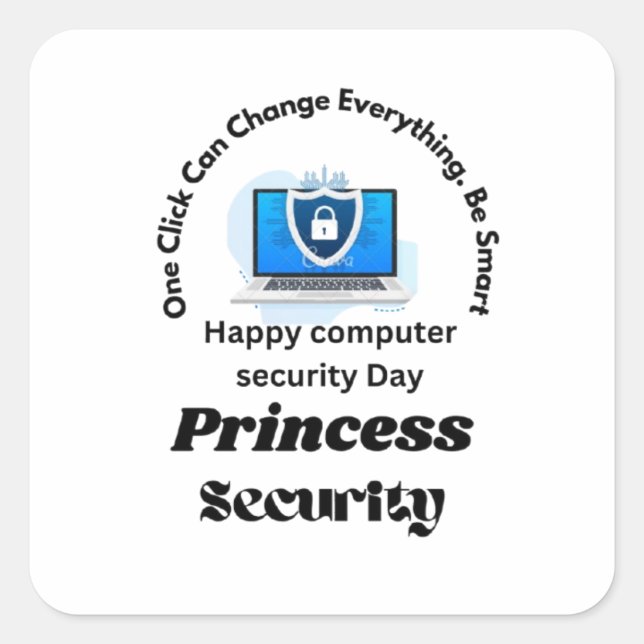 DÍA DE SEGURIDAD DE LA COMPUTADORA DE Pegatinas re (Anverso)