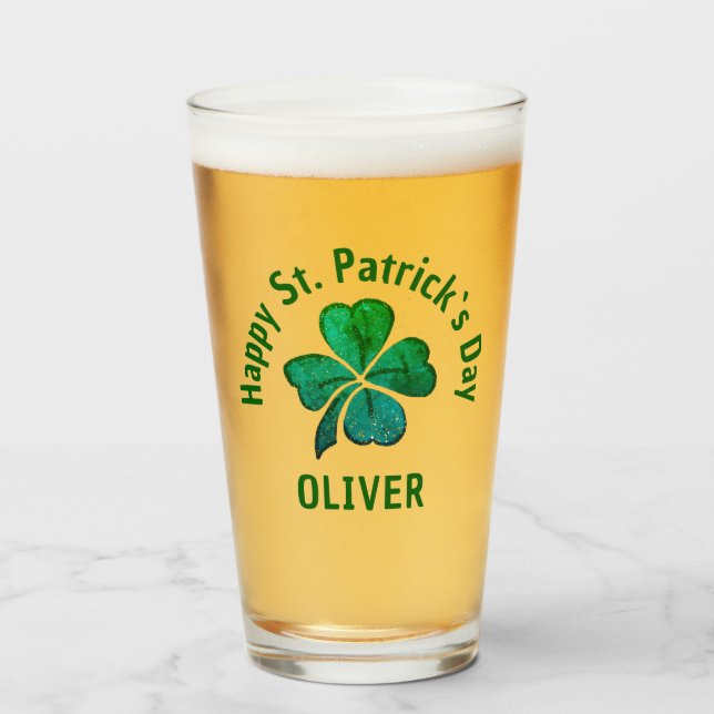 Día de Shamrock Clover Green St. Patrick (Anverso (lleno))