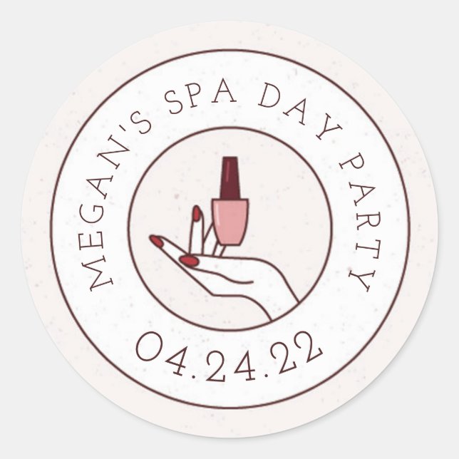 Día de Spa Fiesta de Cumpleaños Ronda Sello para s (Anverso)