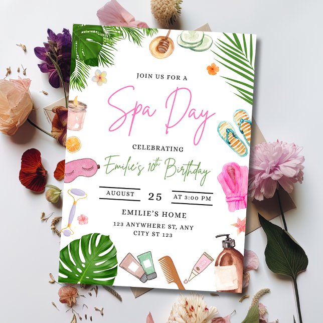 Día de Spa Invitación a cumpleaños, Chicas Spa Gla (Subido por el creador)