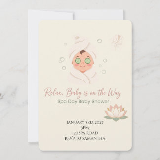 Día de Spa para Bebé | Invitación de Baby Shower