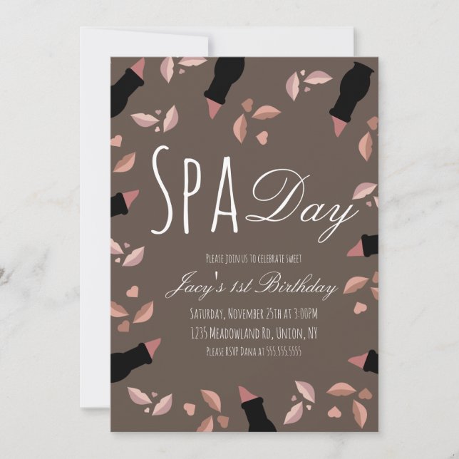 Día de Spa Tono Terroso Labios Chicas Damas Cumple (Anverso)