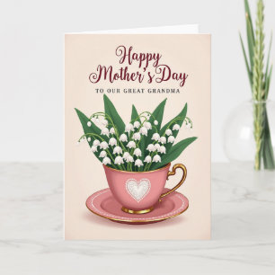 Día de tarjeta de la fiesta del té de la mamá ador