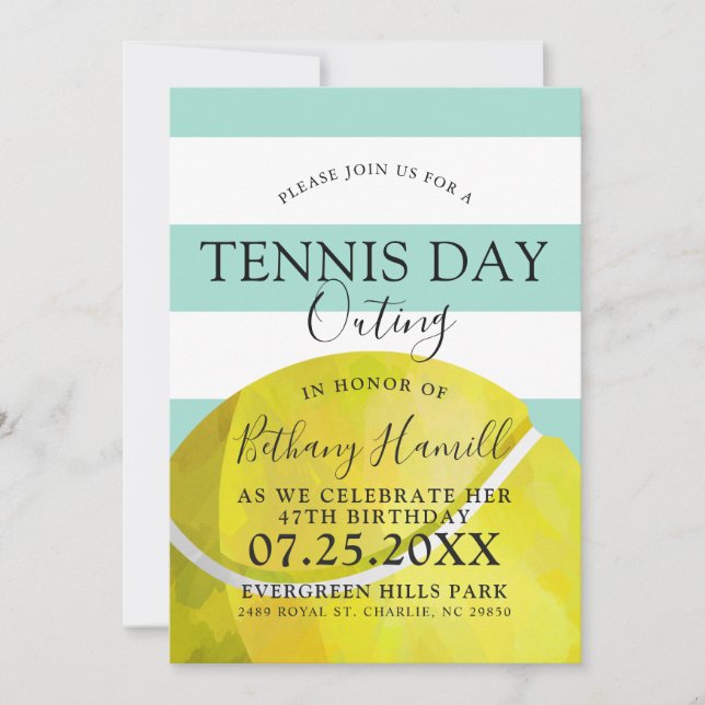 Día de tenis| Invitación de sabio tema de tenis (Anverso)