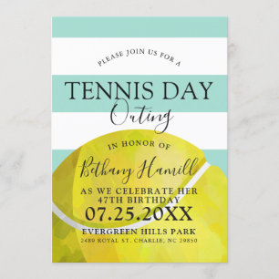 Día de tenis  Invitación de sabio tema de tenis