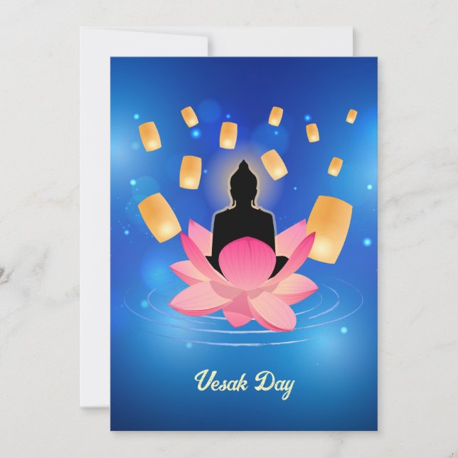 Día de Vesak Buda en la linterna de loto Vaisakha (Anverso)