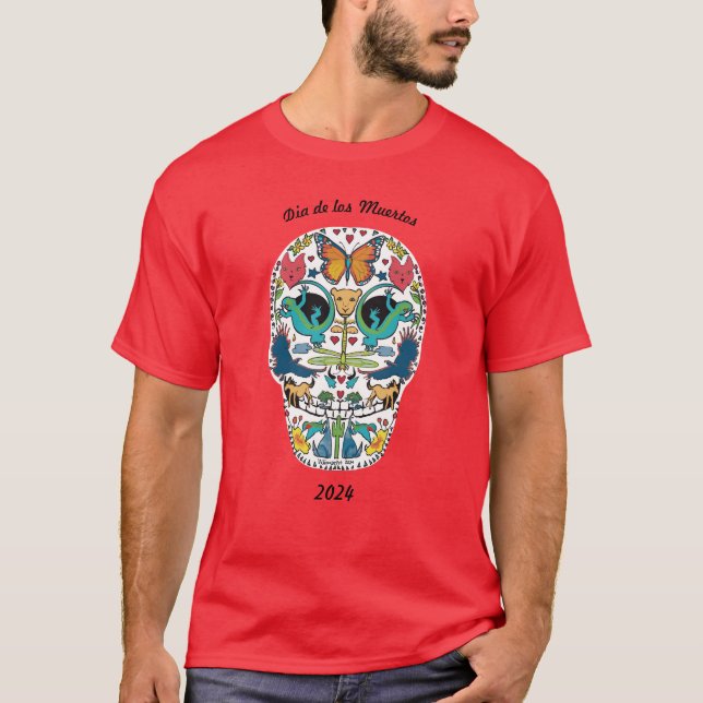 Día del Espíritu Muerto Animal Calavera camiseta c (Anverso)