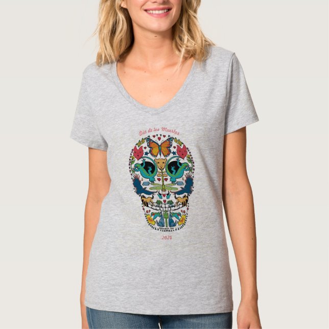 Día del Espíritu Muerto Animal Calavera camiseta c (Anverso)