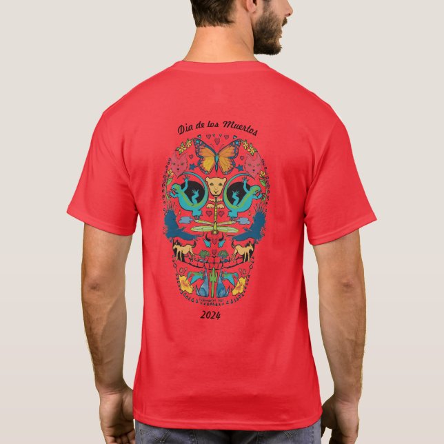 Día del Espíritu Muerto Animal Calavera camiseta c (Reverso)