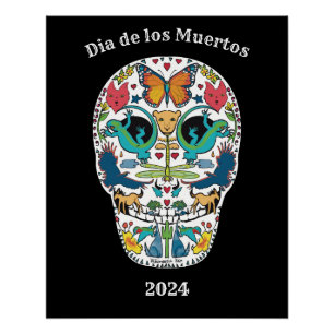 Día del Espíritu Muerto Animal Poster del Cráneo d