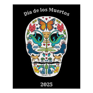 Día del Espíritu Muerto Animal Poster del Cráneo d