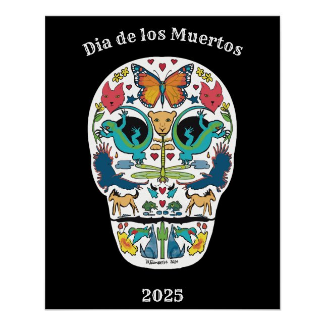 Día del Espíritu Muerto Animal Poster del Cráneo d (Anverso)