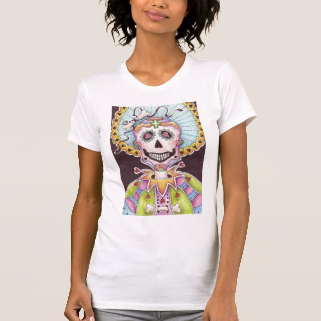 Día del esqueleto muerto con la camiseta de los co (Anverso)