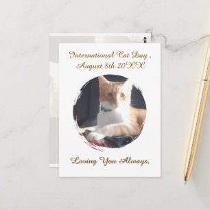 Día del Gato Foto, Texto, Tarjeta de Felicitación