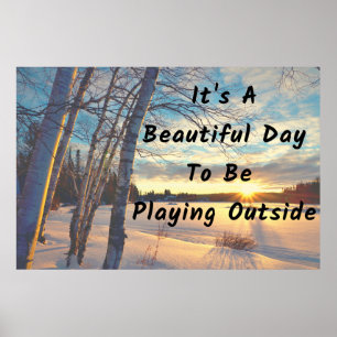 "Día del Invierno" Hermoso Poster de arte en la pa