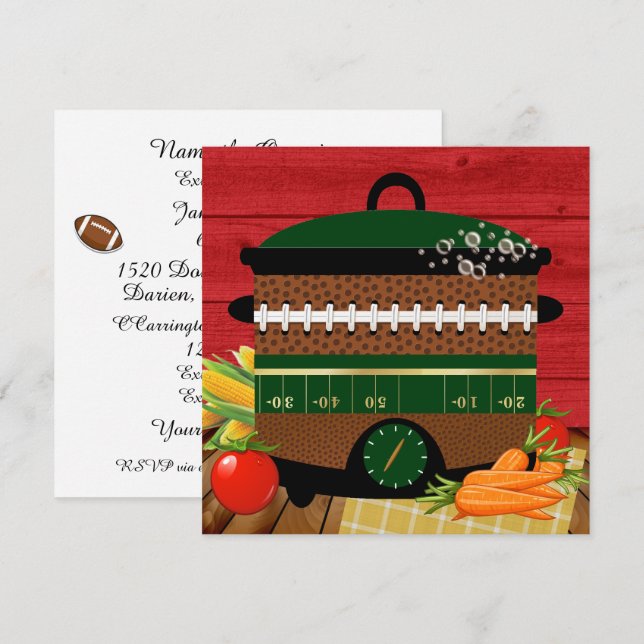 Día del juego / Luck de la olla / Invitación a la  (Anverso / Reverso)