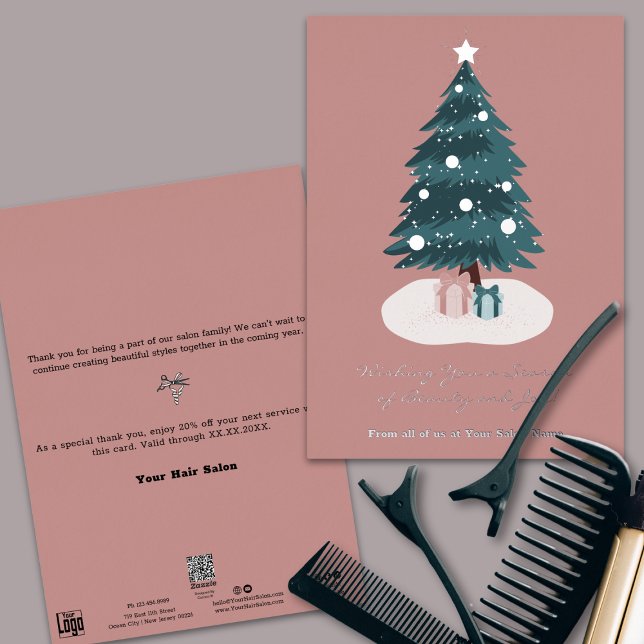 Día del navidad presenta tarjeta de vacaciones de  (Christmas Day Presents Foil Accents Holiday Card)
