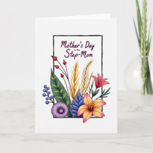 Día del Padrastro Botánico Tarjeta de Diseño