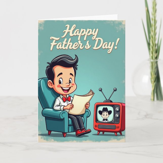 Día del Padre Alegre Tarjeta Vaquera (Anverso)