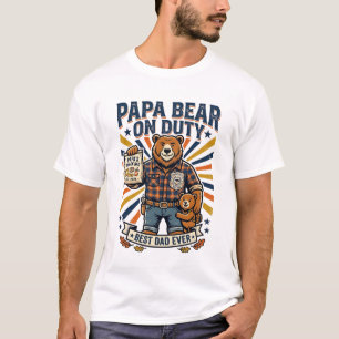Día del Padre Camiseta Papá Oso de Servicio Divert