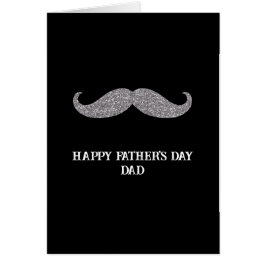 Día del padre de bigote de plata negra