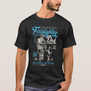 Día del padre del bombero para retro de camiseta P
