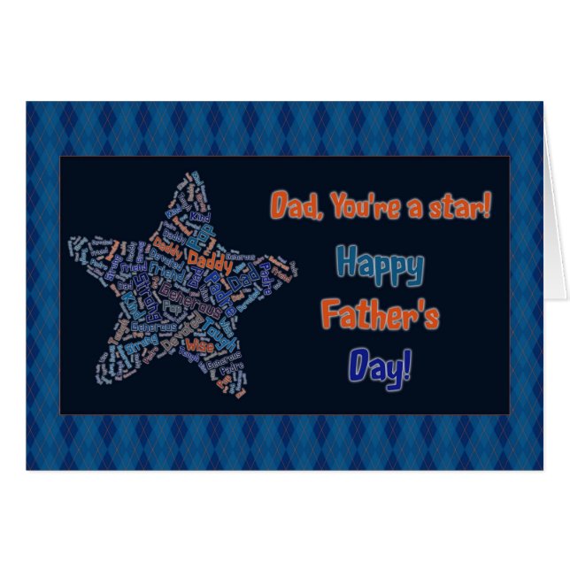 Día del Padre Estrella de Papá (Anverso (Horizontal))
