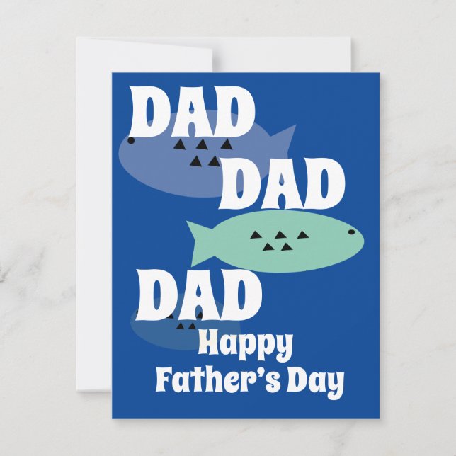 Día del Padre Feliz Moderno Pesca Azul  (Anverso)