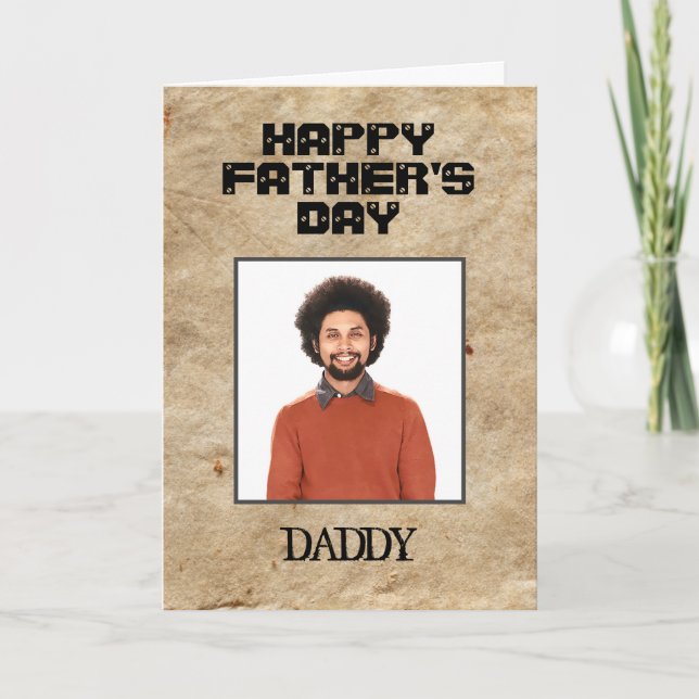 Día del Padre Feliz Papá Tarjeta Personalizada con (Anverso)
