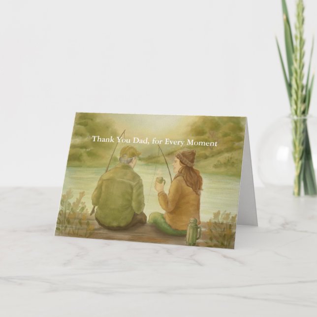Día del Padre Gracias tarjeta de la hija- Pesca (Anverso)