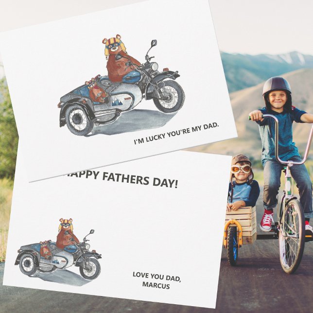 Día del Padre Motocicleta con Sidecar Osos (Subido por el creador)