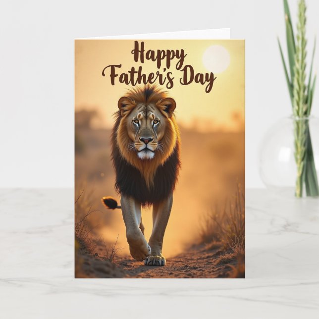 Día del Padre Noble Tarjeta de León (Anverso)