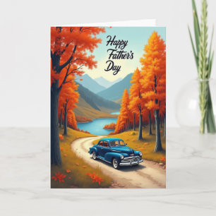 Día del Padre Otoñal Tarjeta de Auto