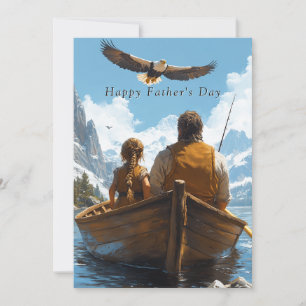 Día del Padre Padre e hija van de pesca