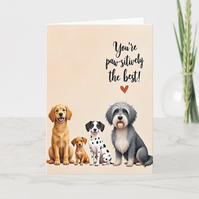 Día del Padre Perro Tarjeta Gráfica (Anverso)
