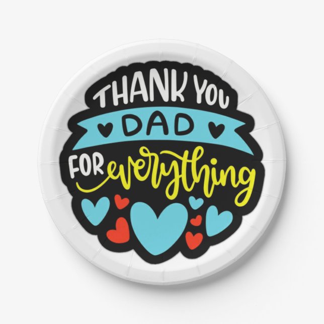 Día del Padre Plato de Papel (Anverso)