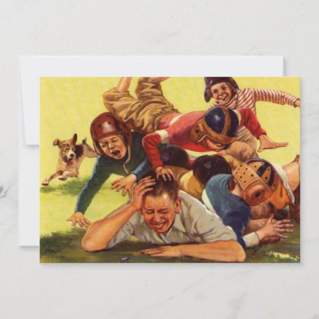 Día del Padre Retro, niños de fútbol americano y p (Anverso)