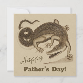 Día del padre Tarjeta de cocodrilo salvaje feliz b
